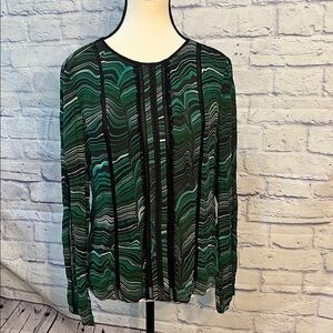 Veronica Beard Silk Blouse Top Long Sleeves Size 0 Lace Trim